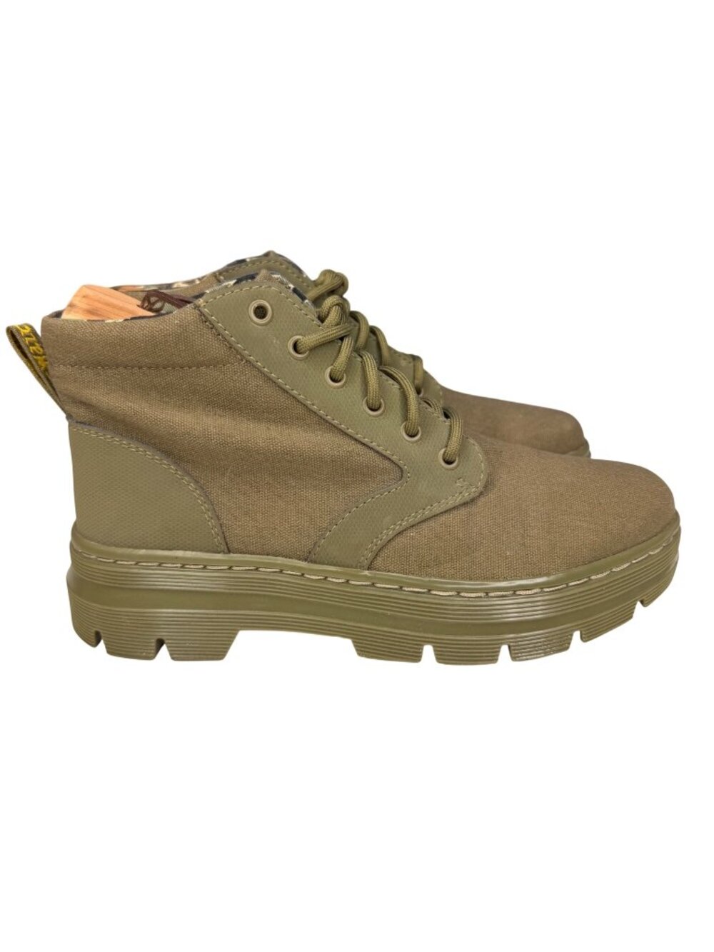 Dr. Martens Bonny II utility boots in an olive green canvas Women sz 6